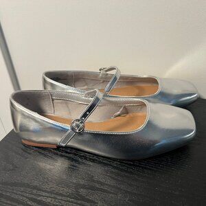 Torrid Silver Square Toe Mary Jane Flat